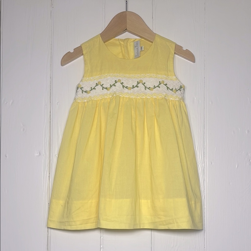 FANTAISIE KIDS VGUC 100% Cotton Classic Rosebud Floral Smocked Dress